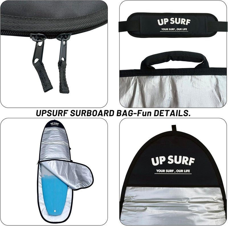 UP SURF Surfboard bag, Daylight Bags for fun board, Size 7'0", 7'6", 8'0", Surfboard cover for Storage and Transport Surfboard - Image 5